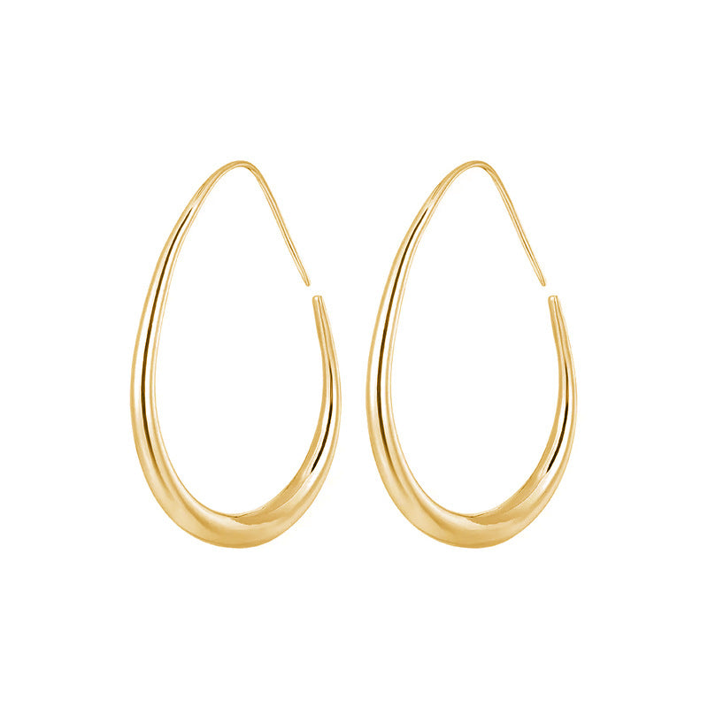 Nadine Minimalist Oval Hoop Earrings