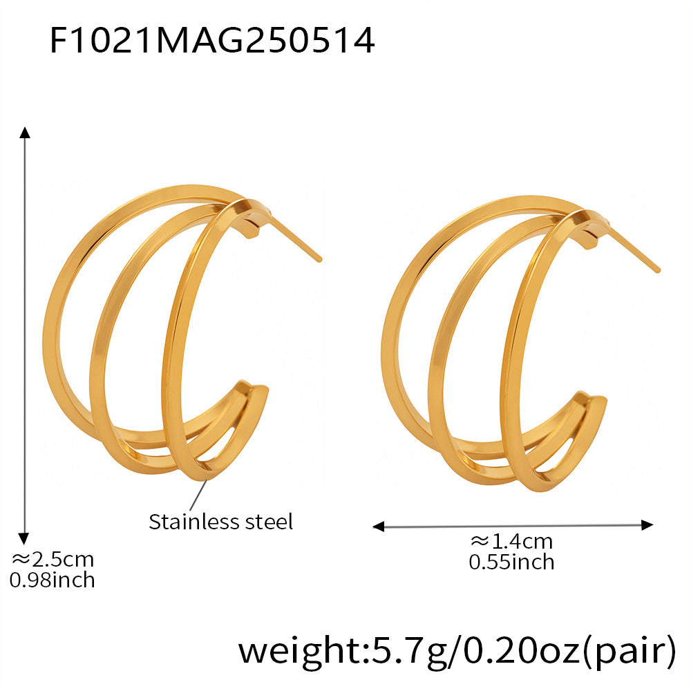 Layered Geometric Hoop Earrings