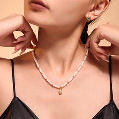 18K Gold-Plated Faux Pearl Pendant Necklace