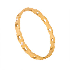 18K Gold-Plated Geometric Link Clasp Bracelet