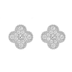 Nicolette Dainty Pavé Clover Stud Earrings
