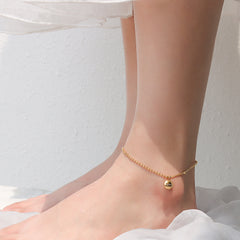 Gold-Tone Fine Bead Anklet