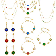 Faceted Glass Floral Necklace, Bracelet or Earrings