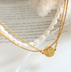Freshwater Pearl Layered Charm Bracelet