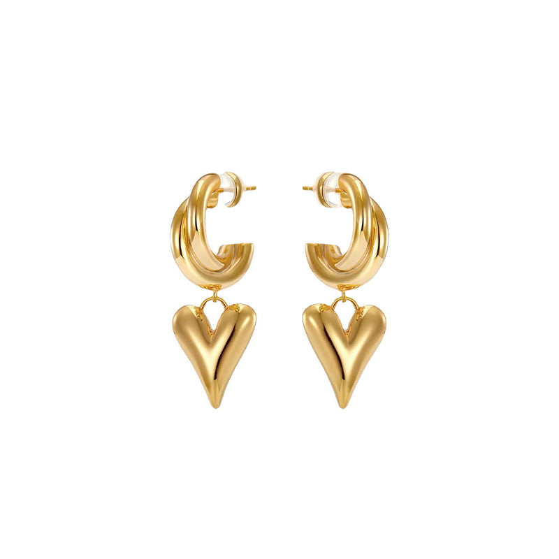 Camille Heart Hoop Earrings