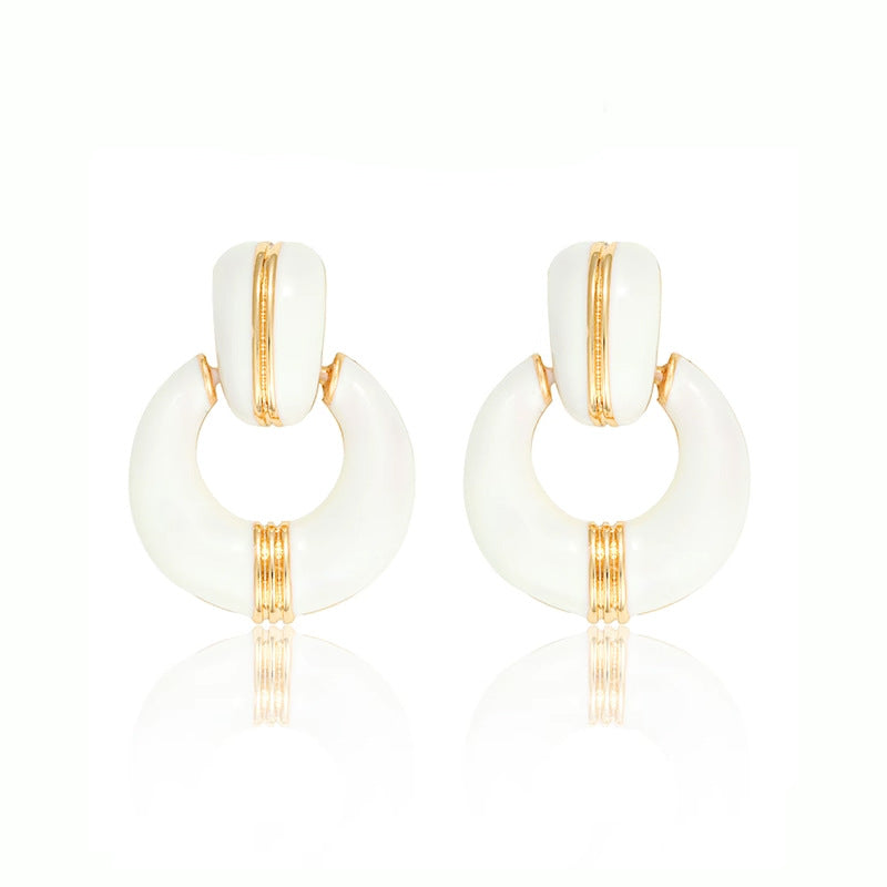 Camille Vintage-Inspired Enamel Stud Earrings No. 411451