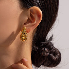 Camille Openwork Teardrop Stud Earrings