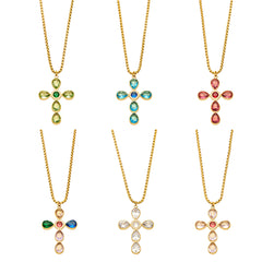 Cubic Zirconia Cross Necklace or Pendant