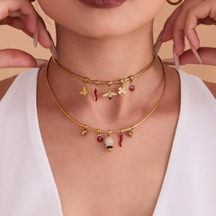 Mixed Charm Collar Necklace