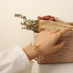 Freshwater Pearl Toggle Chain Bracelet