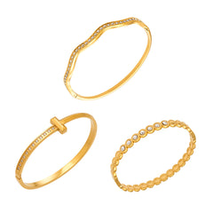 Wave and Cubic Zirconia Bangle Designs