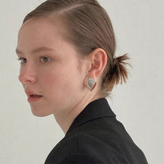 Daphne Brushed Square Stud Earrings