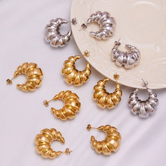 18K Gold-Plated Croissant Hoop Earrings