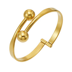 Gold-Tone Twin Ball Open Cuff