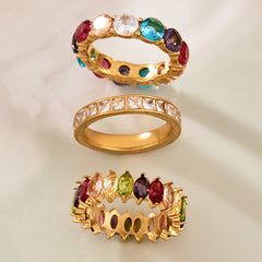 Color Cubic Zirconia Band Ring Designs
