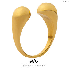 18K Gold-Plated Sculptural Open Band Ring