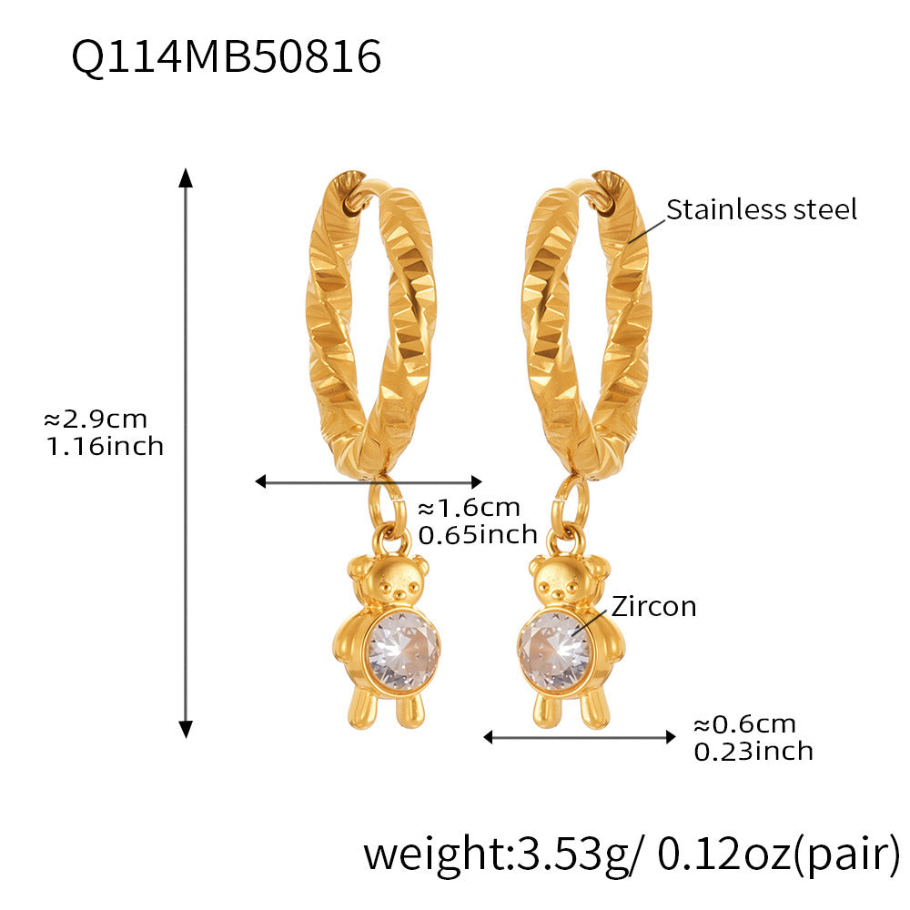 18K Gold-Plated Animal Charm Hoop Earrings