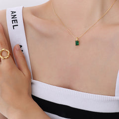 Green Cubic Zirconia Pendant Necklace