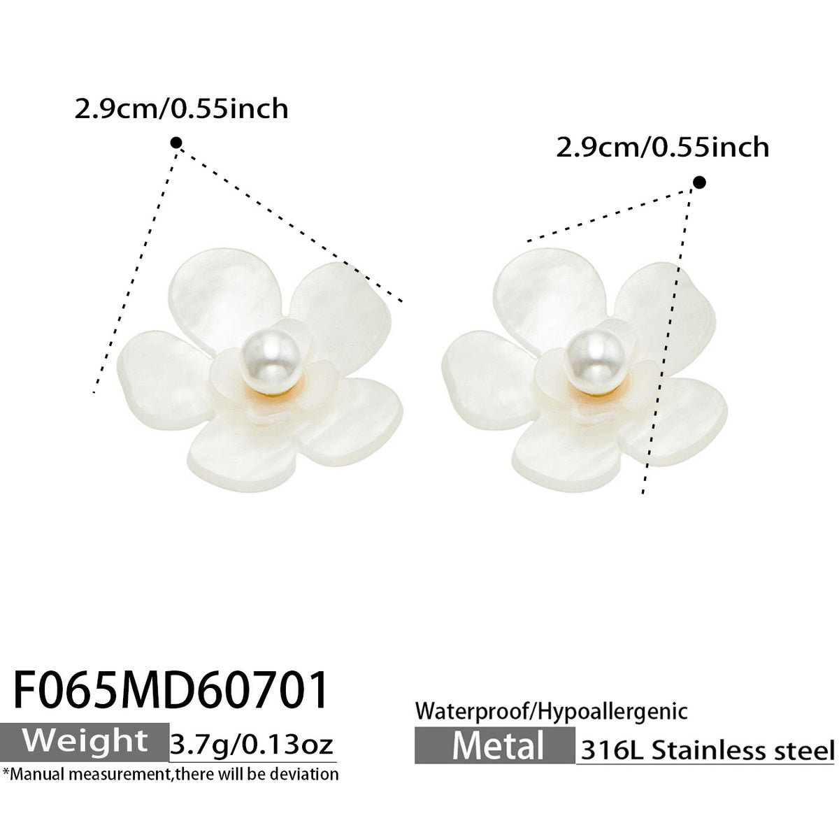 Resin Flower Pearl-Look Statement Earrings
