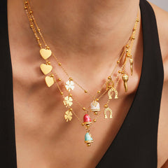 18K Gold-Plated Enamel Bell Necklace or Bracelet