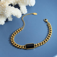 Glass Stone Cuban Chain Necklace or Bracelet