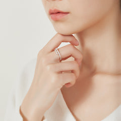 Daphne Dainty Pavé Snake Adjustable Ring
