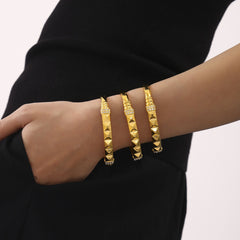 18K Gold-Plated Studded Cubic Zirconia Clasp Bracelet