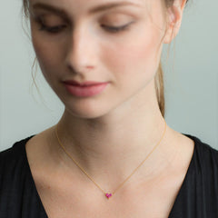 Camille Ruby-Tone Heart Choker Necklace