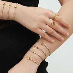 Cubic Zirconia Initial Chain Bracelet