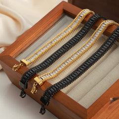 Cubic Zirconia Textured Link Bracelet