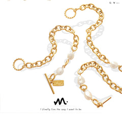 Freshwater Pearl Toggle Chain Bracelet