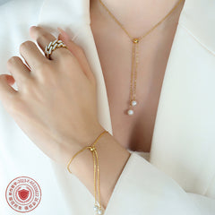 Pearl-Look Vertical Drop Necklace or Bracelet