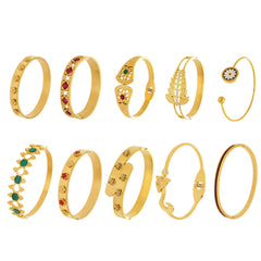 18K Gold-Plated Colored Accent Bangle Designs