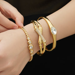 Cubic Zirconia Centerpiece Clasp Bangle Designs