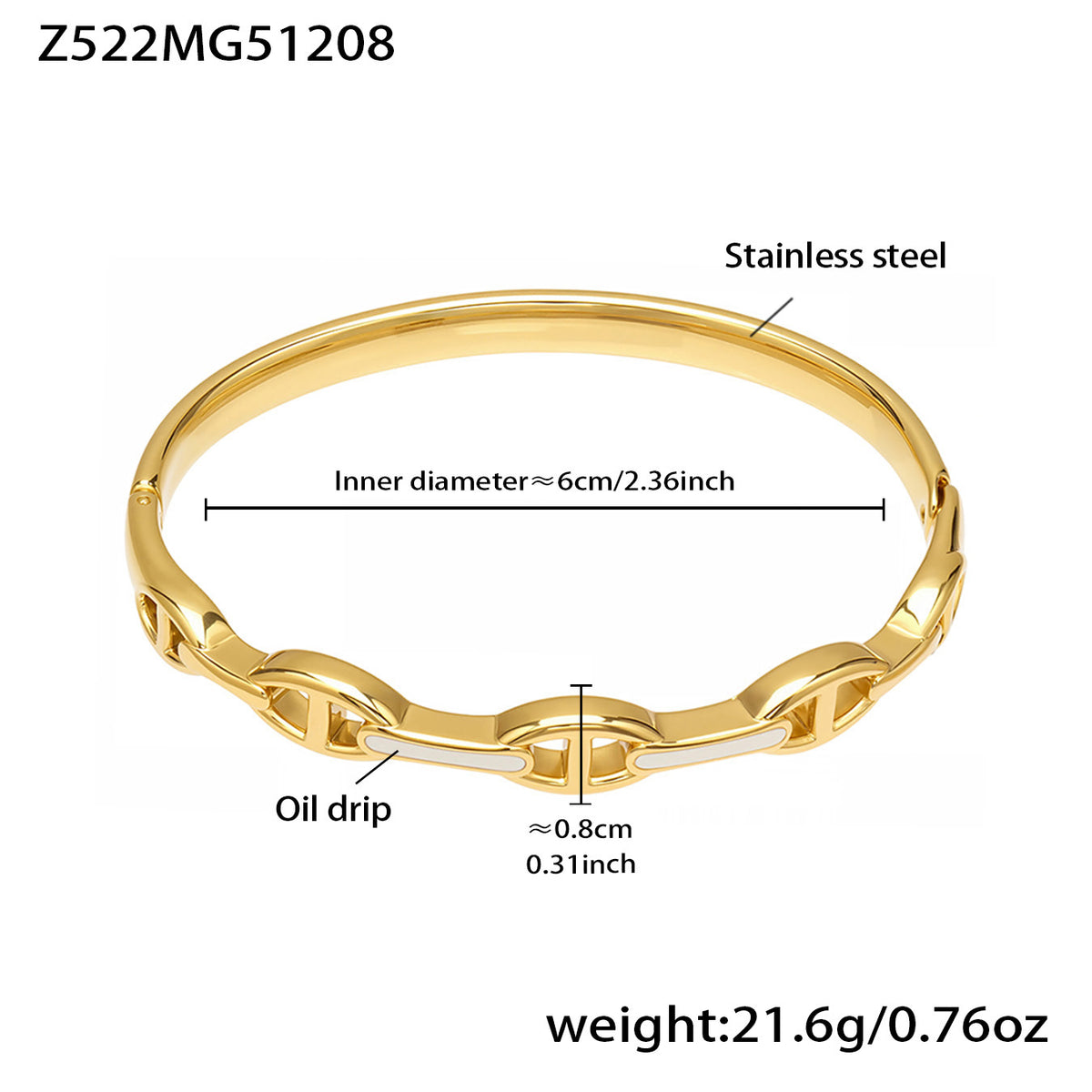 18K Gold-Plated & Silver-Tone Enamel Bangles