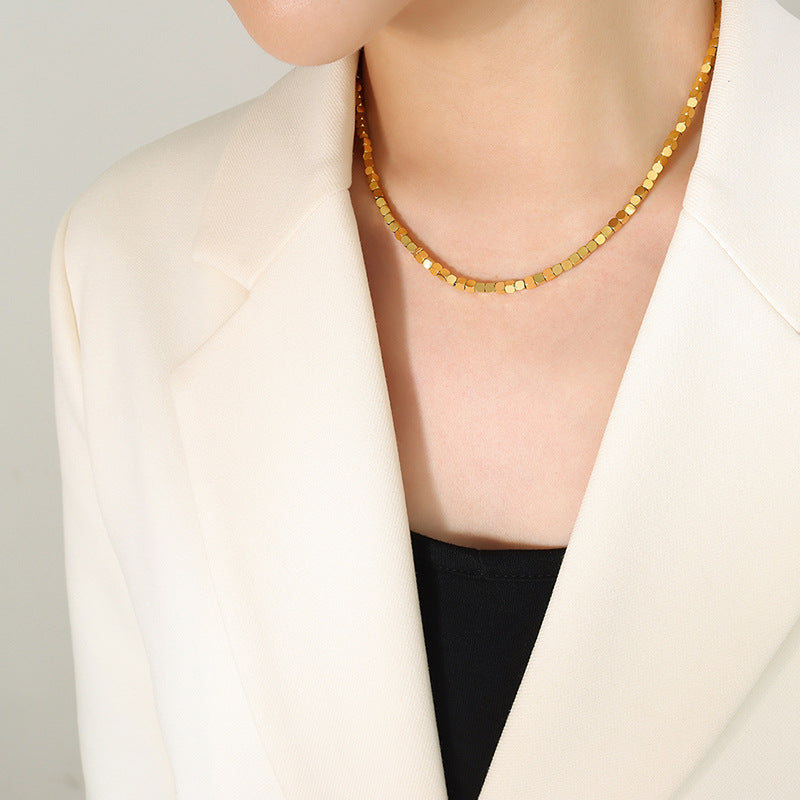 Geometric Accent Chain Necklace