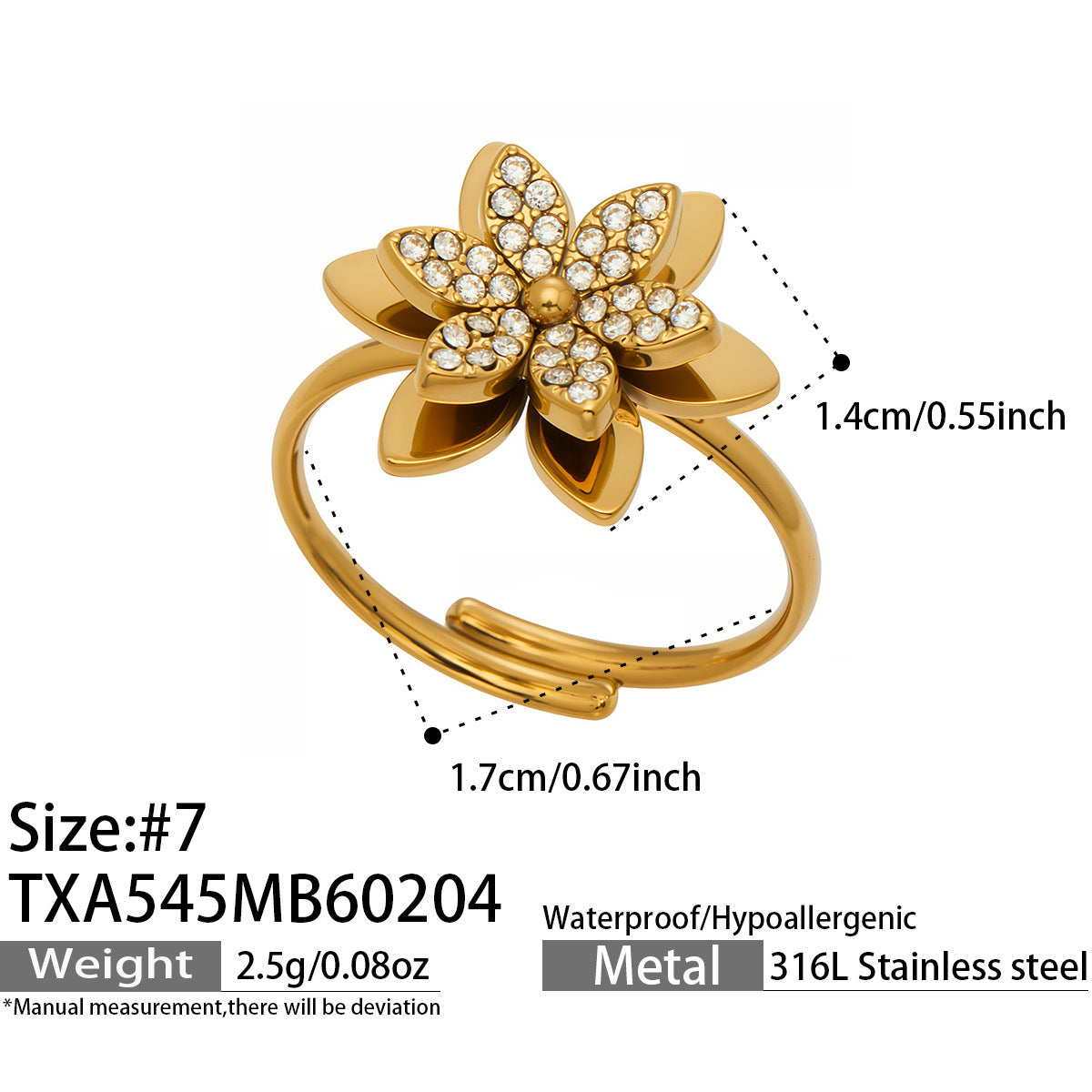 Cubic Zirconia Layered Flower Jewelry