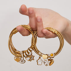 Charm-Accent Flexible Cuff Bracelets