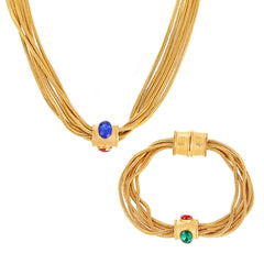 Sparkling Clover Layered Necklace and Bracelet
