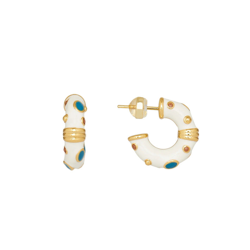 Nadine Vintage-Inspired Enamel Stud Earrings