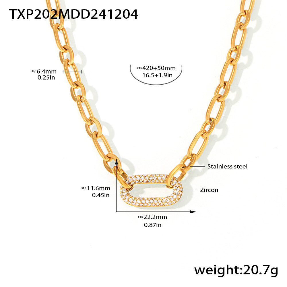 Cubic Zirconia Open Link Necklace and Bracelet
