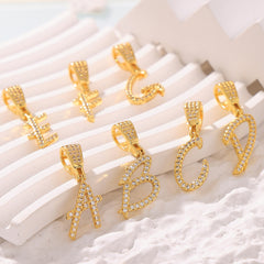 18K Gold-Plated Script Initial Charm Pendant