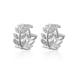 Camille Vintage-Inspired Pavé Leaf Stud Earrings