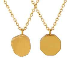 Gold-Tone Geometric Coin Pendant Designs