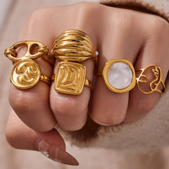 Textured Sculptural Open Ring Designs