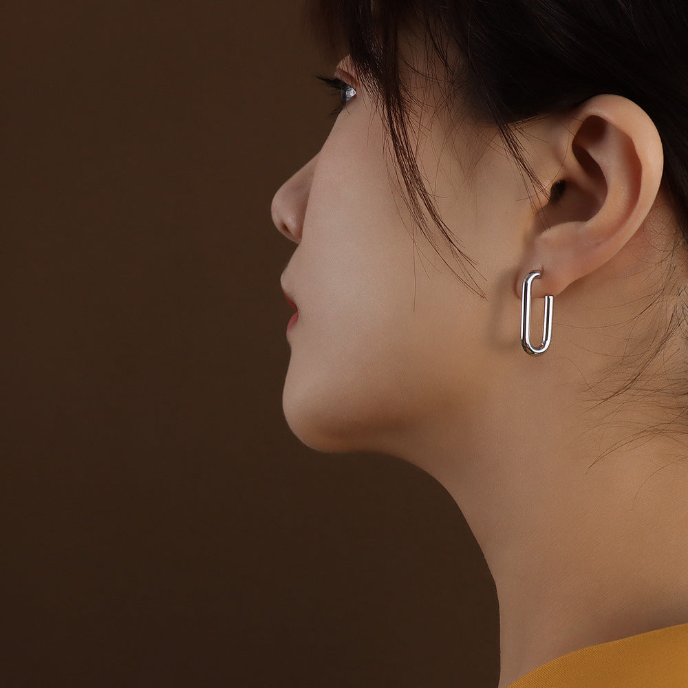 Minimal U-Shaped Stainless Steel Stud Earrings