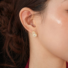 Nicolette Vintage-Inspired Pavé Gourd Stud Earrings
