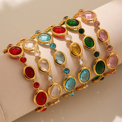Faceted Stone Accent Anklet