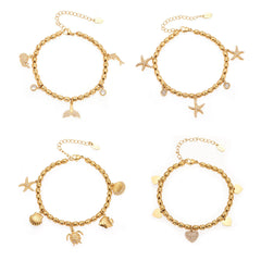 18K Gold-Plated Coastal Charm Bracelet Collection
