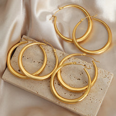 Large Polished 316L Stainless Steel Hoop Earrings